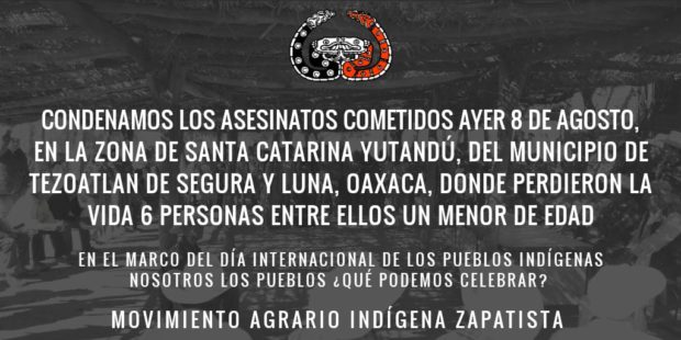 Movimiento Agrario Indígena Zapatista denuncia asesinatos ...